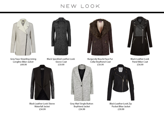 NewLookCoats and Jackets aw13